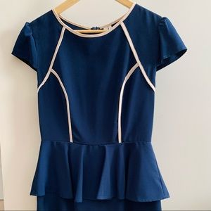 Navy peplum dress